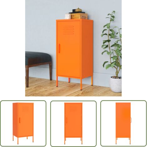 The Living Store Armoire de rangement Orange 42,5x35x101,5 cm Acier - Meuble De Rangement - Armoire De Rangement - Armoire Métallique - Rangement Salle De Séjour - Rangement Salon (1/5)