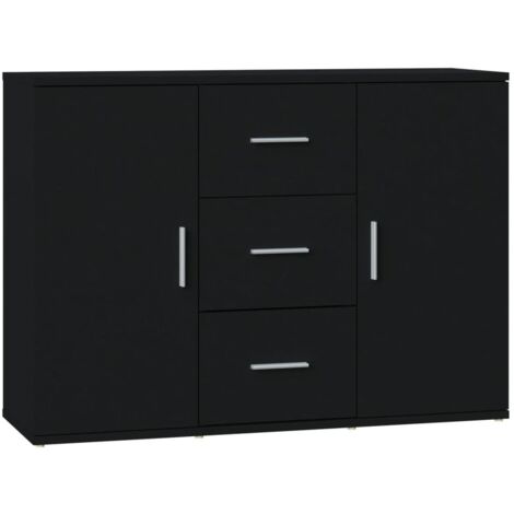 Buffet Commode Armoire Luxueux, pour Salon Chambre Entrée Cuisine, Noir 91x29,5x65 cm Bois d'ingénierie OIB2376E (1/5)