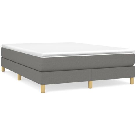Bonnevie – Sommier tapissier 140x190 cm – Tissu 100 % polyester – Lattes en contreplaqué pour soutien optimal – Gris foncé - OIB4519E