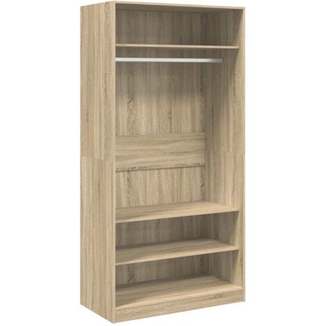 Garde-robe Design moderne, Armoire Etagère de rangement, Chêne sonoma 100 x 50 x 200 cm Aggloméré OIB7466E (1/5)
