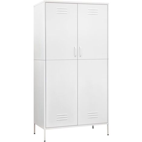 Garde-robe Design moderne, Armoire Etagère de rangement, Blanc 90x50x180 cm Acier OIB7384E (1/5)