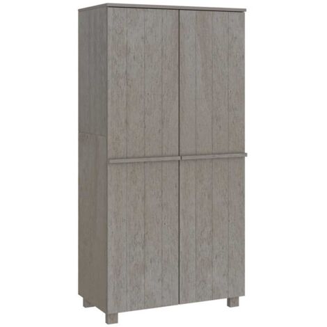 Garde-robe Design moderne, Armoire Etagère de rangement, Gris clair 89x50x180 cm Bois massif de pin OIB3564E (1/5)