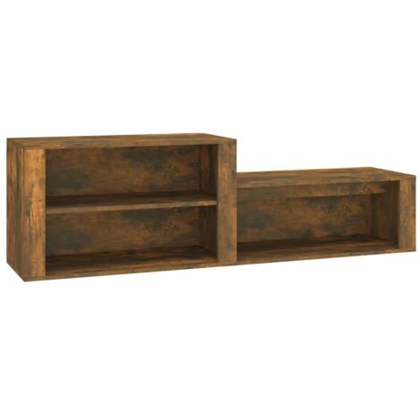 Armoire à Chaussures, Meuble Étagère de Rangement, Chêne fumé 150x35x45 cm Bois d'ingénierie OIB2719E (1/5)