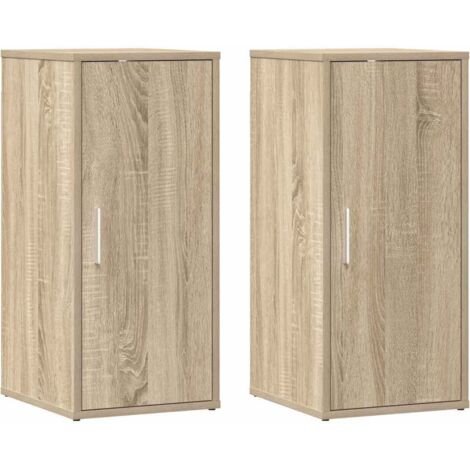 Lot de 2 Armoires à Chaussures, Meubles Étagères de Rangement, Chêne sonoma 32x35x70 cm Aggloméré OIB3345E (1/5)