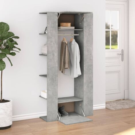Armoire De Couloir – Chêne Fumé 97,5x37x99 Cm, En Bois D'ingénierie
