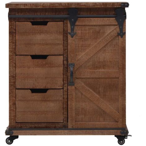 Armoire de rangement Design moderne, Armoire Etagère de rangement, Bois de sapin massif 64x33,5x75 cm Marron OIB4448E (1/5)