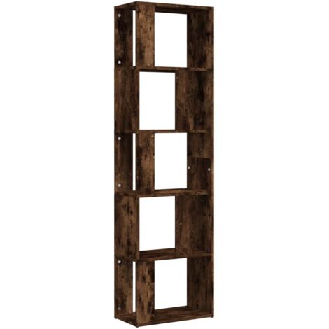 Étagère de Rangement Bibliothèque, Montage facile, Chêne fumé 45x24x160 cm Bois d'ingénierie OIB7624E (1/5)