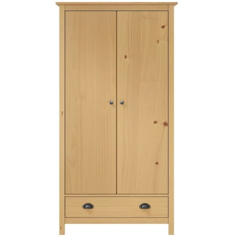 Garde-robe Design moderne, Armoire Etagère de rangement, à 2 portes Hill Range 89x50x170 cm Pin solide OIB1582E (1/5)