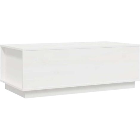 Table basse de salon, Table Café, Blanc 100x50x35 cm Bois massif de pin OIB1866E (1/5)