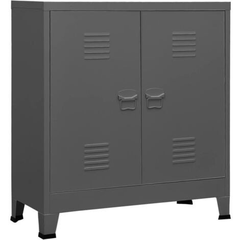 Classeur Design moderne, Armoire Etagère de rangement, Anthracite 90x40x100 cm Acier OIB2146E (1/5)