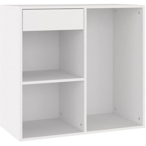 Armoire à cosmétiques Design moderne, Armoire Etagère de rangement, Blanc 80x40x75 cm Bois d'ingénierie OIB3854E (1/5)