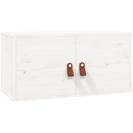 Armoire murales Design moderne, Armoire Etagère de rangement, Blanc 60x30x30 cm Bois de pin massif OIB5123E (1/5)