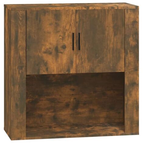 Armoire murale Design moderne, Armoire Etagère de rangement, Chêne fumé 80x33x80 cm Bois d'ingénierie OIB5326E (1/5)