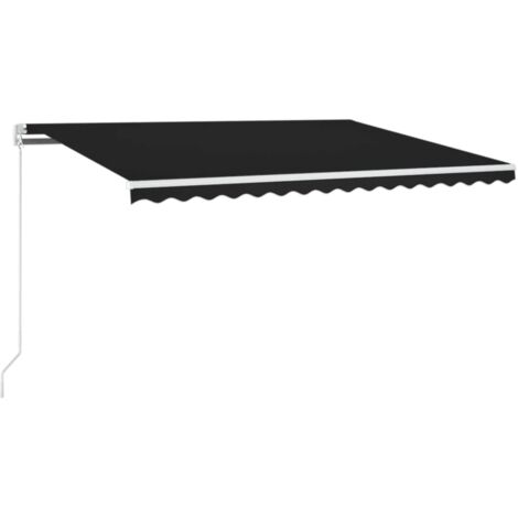 Auvent manuel rétractable avec LED 450x350 cm Anthracite (1/5)