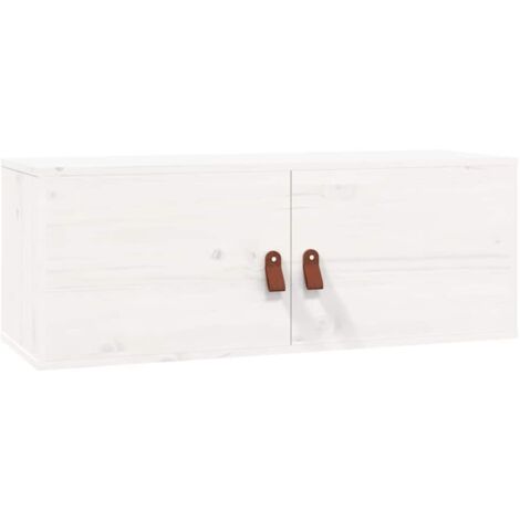 Armoire murales Design moderne, Armoire Etagère de rangement, Blanc 80x30x30 cm Bois de pin massif OIB4845E (1/5)