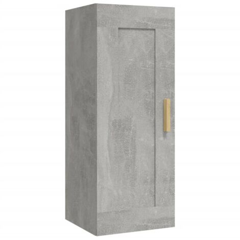 Armoire murales Design moderne, Armoire Etagère de rangement, Gris béton 35x34x90 cm Bois d'ingénierie OIB2938E (1/5)