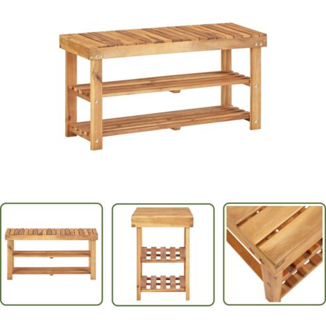 Range-chaussures 90x32x46 cm Bois d'acacia massif (1/5)