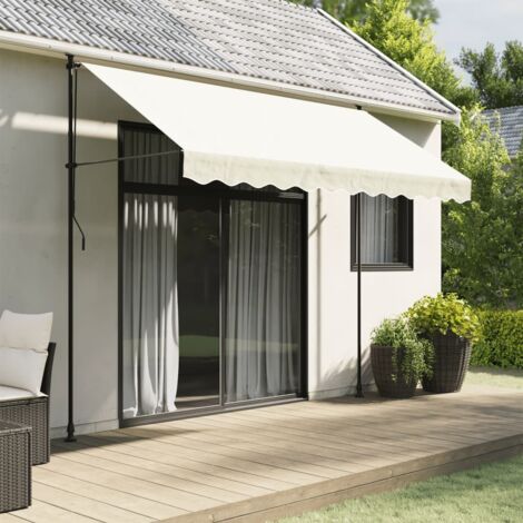 Tissu de remplacement de cantonnière d'auvent-Lambrequin pour store banne rayure crème 3 m