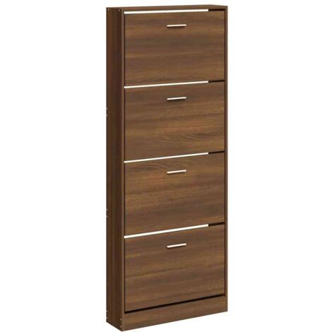 Armoire à Chaussures, Meuble Étagère de Rangement, Chêne marron 59x17x150cm Bois d'ingénierie OIB9726E (1/5)