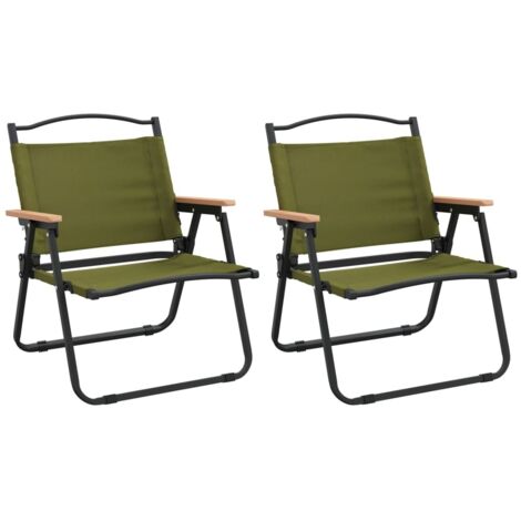 Lot de 2 Chaise de camping, Chaise de relaxation, Vert 54x43x59 cm Tissu Oxford OIB6161E (1/5)