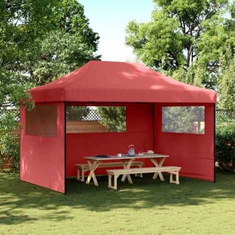 Tente de fête-Tente de réception pliable escamotable avec 3 parois latérales 538421 (1/5)