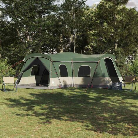 Tente 16 personnes avec toit avec évent-Chapiteau tente Vert 680 x 510 x 210 cm