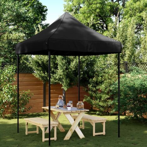 Tente de fête-Tente de réception pliable escamotable noir 200x200x306 cm (1/5)