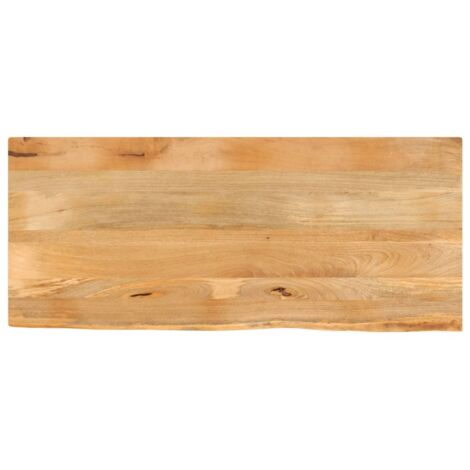 Dessus de table à bord vivant-Plateau de table de remplacement 140x60x3,8cm bois massif manguier (1/5)