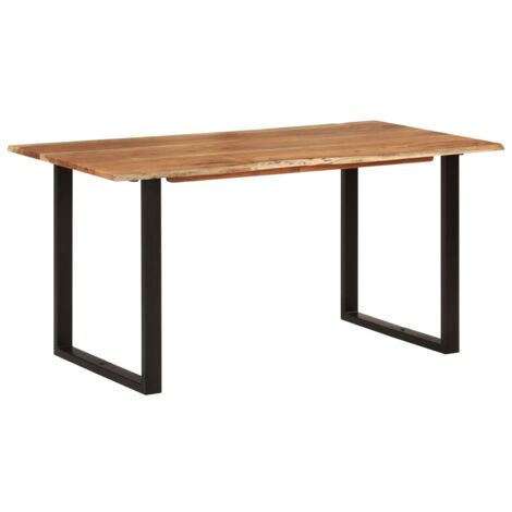 Table à manger Scandinave - Table de salle à manger 160x80x76 cm Bois d'acacia solide BV271365 - BonneVie (1/5)