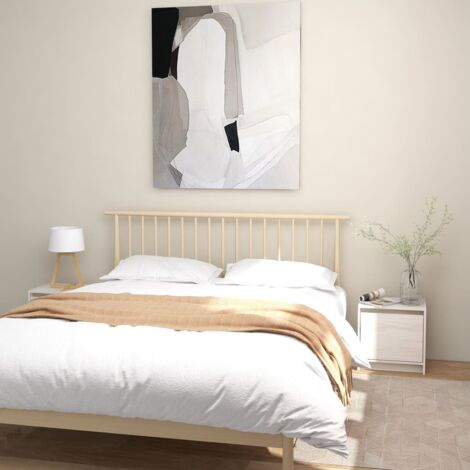 Lot de 2 Tables de chevet - Bout de Canapé Armoires De Rangement Blanc 40x30,5x40 cm Bois de pin massif BV988984 - BonneVie (1/5)