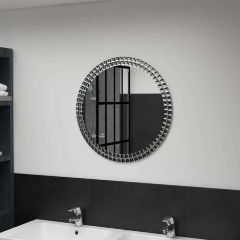 Miroir mural Style baroque - Miroir simple de salle de bain 60 cm Verre trempé BV697477 - BonneVie (1/4)