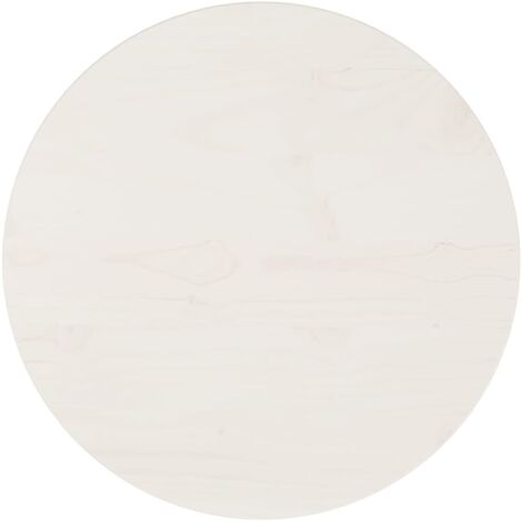 Plateau De Table Plan de travail - Blanc Ø40x2,5 cm Bois de pin massif BV372373 - BonneVie (1/5)