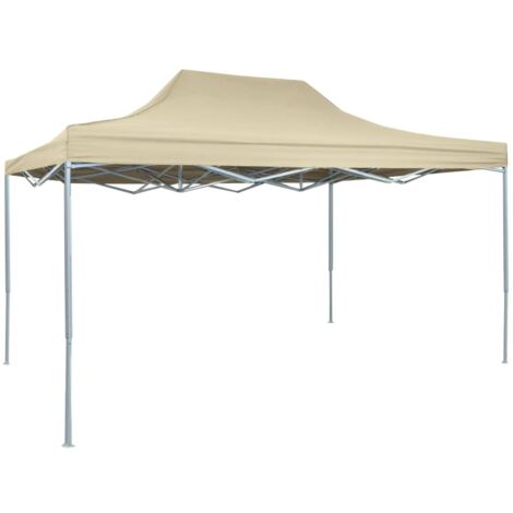 Tente de réception pliable Tonnelle de Jardin - Rapide à Installer professionnelle 3x4 m Acier Crème BV294334 - BonneVie (1/5)