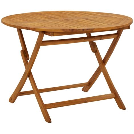 Table d'extérieur pliable Table de salon de jardin - 110 cm Bois d'acacia massif BV227656 - BonneVie (1/5)