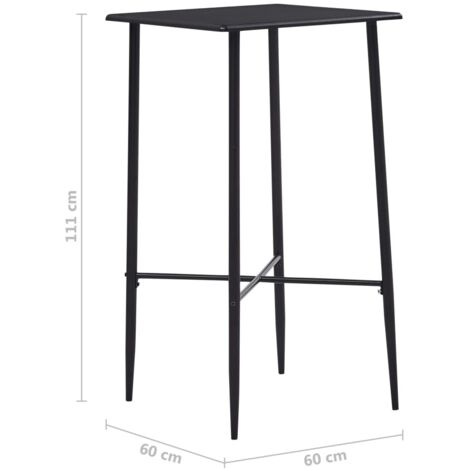 Table De Bar Industrielle Carrée 60x60x75 Cm – Style Rétro Horloge, Métal & Bois, Table Haute Mange-Debout Pour Cuisine, Salon Ou Pub
