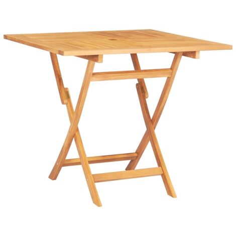 Table d'extérieur pliable Table de salon de jardin - 85x85x76 cm Bois de teck solide BV895317 - BonneVie (1/5)