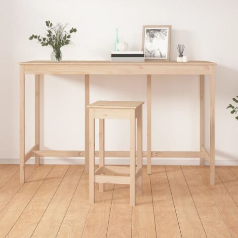 Table haute Table de bar - Mange-Debout 180x80x110 cm Bois massif de pin BV716221 - BonneVie