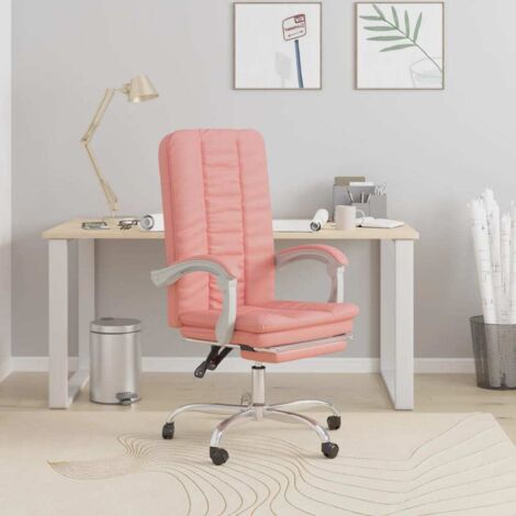 Chaise de bureau inclinable Fauteuil gamer - Chaise d'ordinateur Rose Similicuir BonneVie-78558 (1/5)