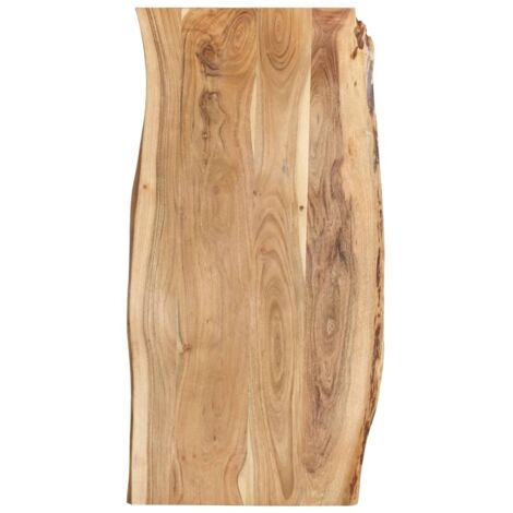 Bonnevie – Plateau de table en bois d'acacia massif 118x(50-60)x2,5 cm – Surface polie et laquée – Grain naturel pour aménagement intérieur - BV409444