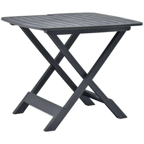 Table d'extérieur pliable Table de salon de jardin - Anthracite 79x72x70 cm Plastique BV965157 - BonneVie (1/5)