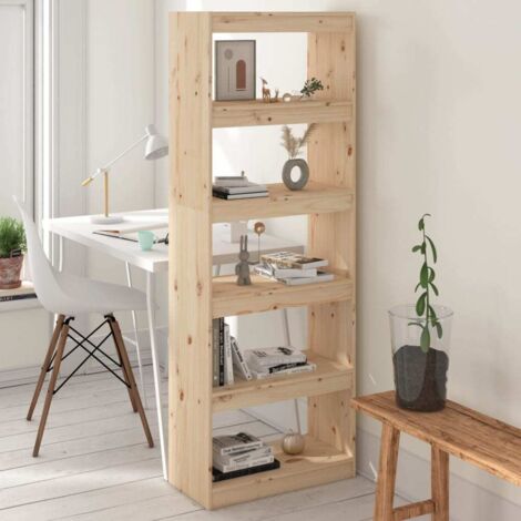 Bibliothèque/Séparateur de pièce Étagère de Rangement - pour Bureau Salon Chambre Cuisine 60x30x167,5 cm Bois de pin BV669719 - BonneVie (1/5)