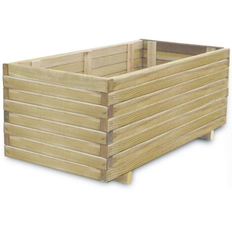 Jardinière de jardin - Balconnière à fleurs Lit surélevé rectangulaire 100 x 50 x 40 cm Bois BV540181 - BonneVie