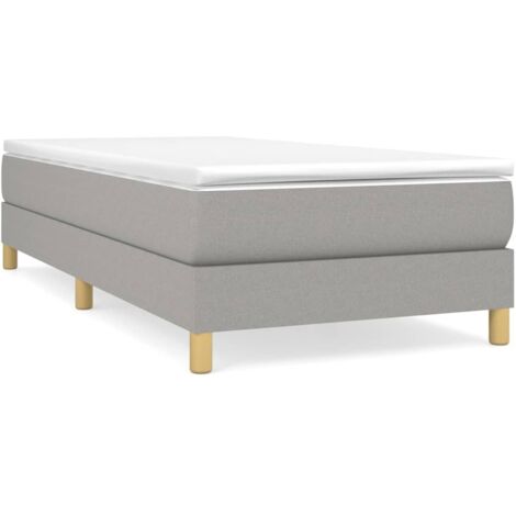 Sommier à ressorts de lit - Sommier pour Adulte et Enfant - Gris clair 90x190 cm Tissu BV954125 - BonneVie (1/5)