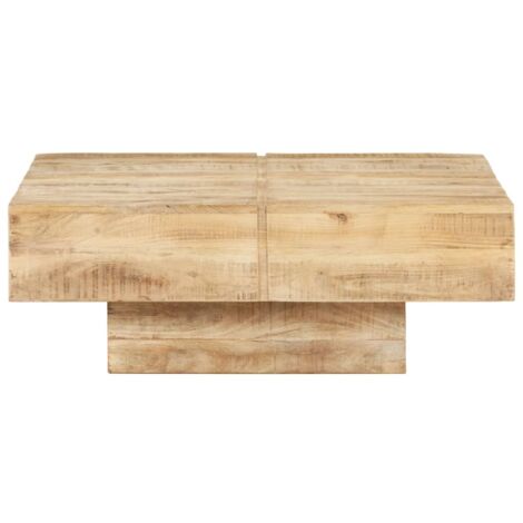 INLIFE Table basse 80x80x28 cm Bois de manguier massif (1/5)