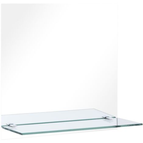 Miroir mural avec étagère Style baroque - Miroir de salle de bain 40x40 cm Verre trempé BV722909 - BonneVie (1/5)