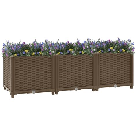 Jardinière de jardin - Balconnière à fleurs Lit surélevé 120x40x38 cm Polypropylène BV665793 - BonneVie (1/5)