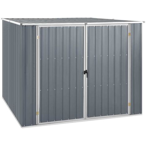 Abri de jardin Cabane de jardin - Gris 195x198x159 cm Acier galvanisé BV631952 - BonneVie (1/4)