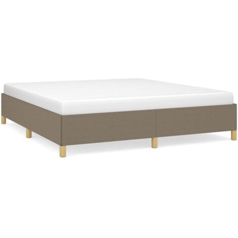 Lit double pour adulte - Cadre de lit Taupe 160x200 cm Tissu BV370799 - BonneVie (1/5)