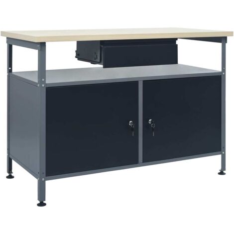 Établi Noir 120x60x85 cm Etabli d'atelier - Étagère de stockage Acier BV709268