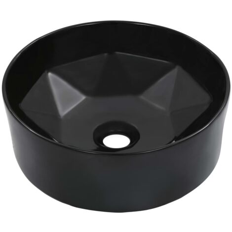 Vasque à poser Lavabo à poser pour salle de bain - 36x14 cm Céramique Noir BV314766 (1/5)